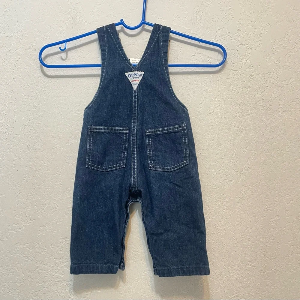 Vintage Oshkosh B'Gosh Overalls 6 Months Made In USA Blue Denim Shining Armor